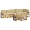 vidaXL Outdoor-Sofagarnitur 8 pcs Wei&szlig; und Beige 306 x 128,5 x 73 cm
