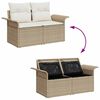 vidaXL Gartensofa-set mit Kissen mit Speicher 8 pcs Beige Poly Rattan