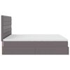 vidaXL Ottoman-Bett mit Matratzen & LEDs Grau 200x200 cm Kunstleder