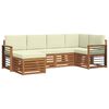 vidaXL Sofagarnituren 6 pcs Natur und Creme Massivholz Akazie