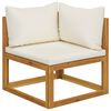 vidaXL 10-tlg. Garten-Lounge-Set mit Auflagen Creme Massivholz Akazie