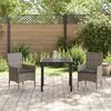 vidaXL Garten Essgruppe mit Kissen 3 pcs Grau Poly-Rattan
