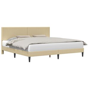 vidaXL Bettrahmen mit Kopfteil Hellgr&uuml;n-Grau 200 x 200 cm Cordstoff