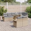 vidaXL Gartensofa-set mit Kissen 9 pcs Beige Poly-Rattan