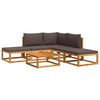 vidaXL 6-tlg. Gartensofa-Set mit Kissen Holz Akazie & Rattan