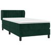 vidaXL Boxspringbett mit Matratze Dunkelgr&uuml;n 90x190 cm Samt