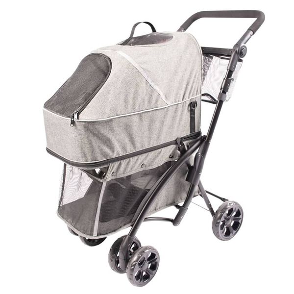 Duvoplus Haustier-Buggy Deluxe 79x46x99 cm Grau