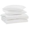 vidaXL Sommerdecke mit Kissen 3 pcs Wei&szlig; Mikrofaser