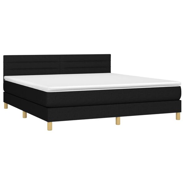 vidaXL Boxspringbett mit Matratze Schwarz 160x200 cm Stoff