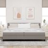 vidaXL Boxspringbett mit Matratze Taupe 200 x 200 cm Stoff