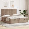 vidaXL Ottoman-Bett mit Matratzen & LEDs Cappuccino-Braun 160x200cm