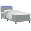 vidaXL Boxspringbett mit Matratze mit LED Hellgrau 90 x 200 cm Stoff