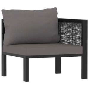 vidaXL Sofa-Eckelement mit Linker Armlehne Poly Rattan Anthrazit
