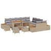 vidaXL Gartensofa-set mit Kissen 14 pcs Beige und Hellgrau