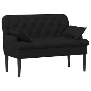 vidaXL Zweisitzer mit Knopfheftung Schwarz 111 x 68 x 80 cm Stoff