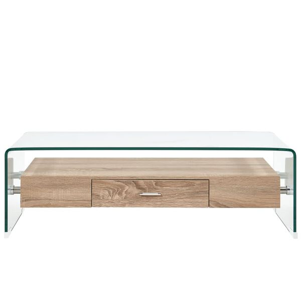 vidaXL Couchtisch Transparent 98×45×31 cm Hartglas