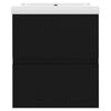 vidaXL Waschbeckenunterschrank mit Einbaubecken Schwarz Holzwerkstoff
