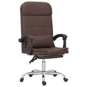 vidaXL B&uuml;rostuhl mit Massagefunktion Braun Kunstleder