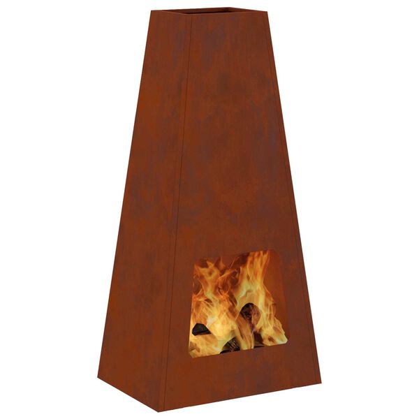 vidaXL Feuerstelle Braun 50 x 35 x 100 cm Wetterfeststahl