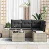 vidaXL Gartensofa-set 5 pcs Hellgrau Poly-Rattan
