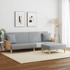 vidaXL Schlafsofa 2-Sitzer mit Kissen und Fu&szlig;hocker Hellgrau Samt