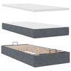 vidaXL Ottoman-Bett mit Matratzen & LEDs Dunkelgrau 180x200 cm Samt