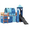 vidaXL Kinderhochbett mit Turm Blau 80x200 cm Massivholz Kiefer