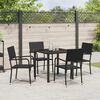 vidaXL Garten Essgruppe mit Kissen 5 pcs Schwarz Poly-Rattan