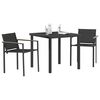 vidaXL Gartenm&ouml;bel Set 3 pcs Schwarz und Anthrazit 80 x 80 x 73 cm