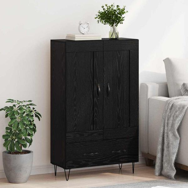 vidaXL Highboard Schwarz Eichen-Optik 69,5 x 31 x 115 cm Holzwerkstoff