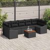 vidaXL Gartensofa-set mit Kissen 8 pcs Schwarz Poly-Rattan