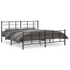 vidaXL Bettgestell mit Kopf- und Fu&szlig;teil Metall Schwarz 183x213 cm