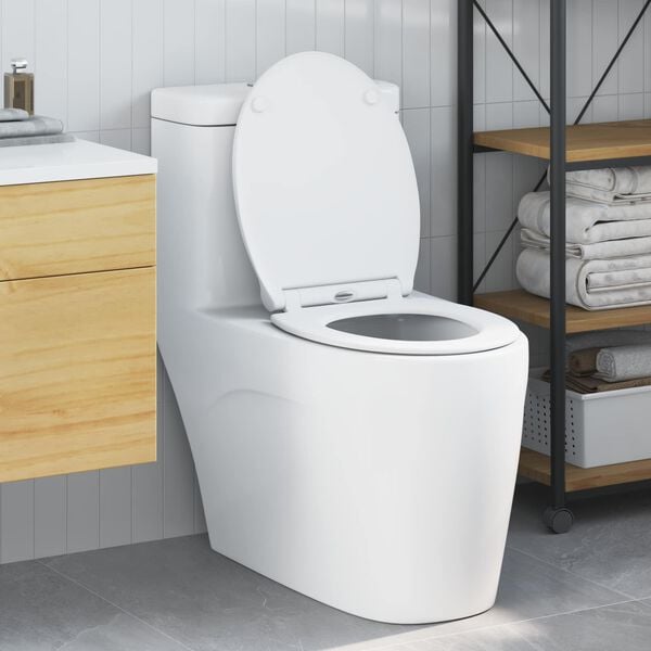 vidaXL Toilettensitz Wei&szlig; 47 x 37,5 x 3,8 cm Duroplast
