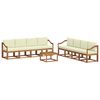 vidaXL Outdoor-Sofagarnitur 9 pcs Natur und Creme Massivholz Akazie