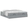 vidaXL Ottoman-Bett mit Matratzen Hellgrau 180x200 cm Stoff