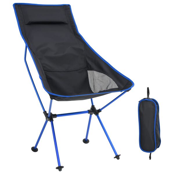 vidaXL Klappbarer Campingstuhl PVC und Aluminium Schwarz