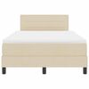 vidaXL Boxspringbett mit Matratze Creme 120 x 200 cm Stoff