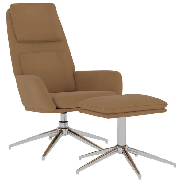 vidaXL Relaxsessel mit Hocker Taupe Mikrofasergewebe