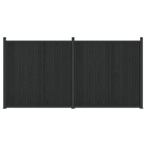 vidaXL Zaunelement 2 stk. 355 x 186,5 cm WPC und Aluminium Schwarz