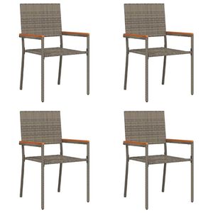 vidaXL Garten Stapelst&uuml;hle 4 pcs Grau und Braun 54 x 56 x 90 cm