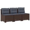 vidaXL 3-Sitzer Garten Sofa mit Kissen Rattan-Look PP Braun
