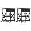 vidaXL Nachttisch 2 Stk. Schwarz Eichen-Optik 41 x 31 x 51 cm