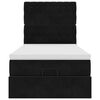 vidaXL Ottoman-Bett mit Matratzen & LEDs Schwarz 90x200 cm Samt