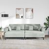 vidaXL Sofa mit Kissen 3 pcs Hellgrau Samt