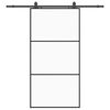 vidaXL Schiebet&uuml;r mit Beschlag Schwarz 102x205 cm ESG-Glas