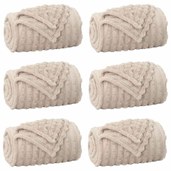 vidaXL Wohndecken 6 pcs Beige 270 x 240 cm Fleece