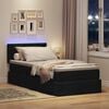 vidaXL Bett mit Stauraum und LED mit LED Schwarz 90 x 190 cm Stoff