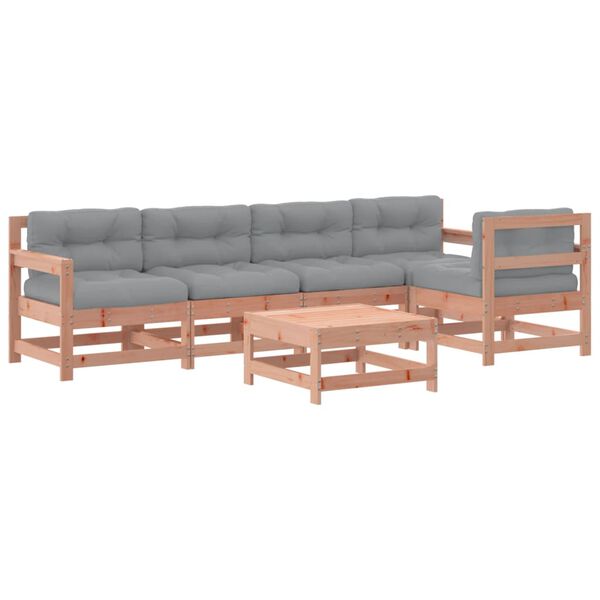 vidaXL 6-tlg. Garten-Lounge-Set mit Kissen Massivholz Douglasie
