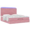 vidaXL Ottoman-Bett mit Matratzen & LEDs Rosa 160x200 cm Samt