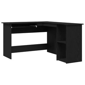 vidaXL Eck-Schreibtisch Schwarz Eichen-Optik 120 x 140 x 75 cm